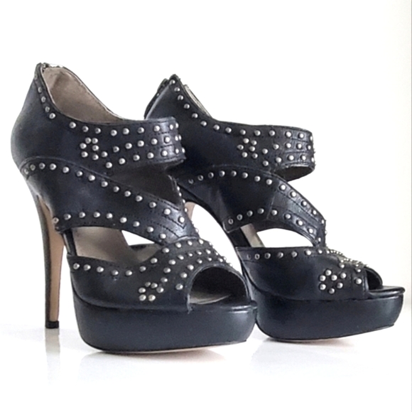 Vince Camuto Caged Studded Punk Platform Heel Ankle Boots "Mabels" Size 36 - Picture 2 of 16